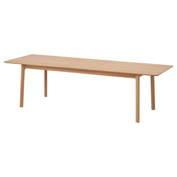 MELLANSEL oak table, rectangular with clean shape, classic design, extendable with hidden extension leaf, natural wood finish.