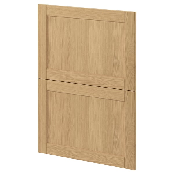 Light wood cabinet door, classic design, bevelled edges.