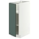METOD Base cabinet with shelves, white/Aspudden dark grey-green, 30x60 cm