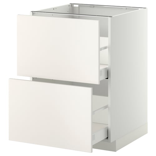 METOD white kitchen cabinet; rectangular, smooth, modern design.