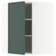METOD Corner wall cabinet with shelves, white/Aspudden dark grey-green, 68x80 cm