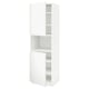 METOD kitchen unit, white, tall, adjustable shelves, minimalist matte finish.