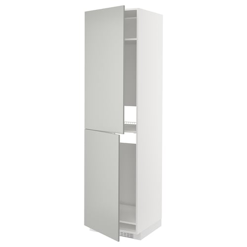 White METOD kitchen cabinet with multiple shelves, sleek design.