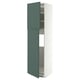 METOD High cabinet for fridge w 2 doors, white/Aspudden dark grey-green, 60x60x220 cm
