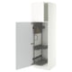 METOD High cabinet with cleaning interior, white/VOXTORP matt white vertical handle, 60x60x200 cm