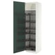 METOD High cabinet with pull-out larder, white/Aspudden dark grey-green, 60x60x220 cm
