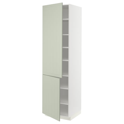 METOD kitchen cabinet, green, rectangular, two doors, adjustable shelves.