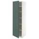 METOD High cabinet with shelves, white/Aspudden dark grey-green, 60x60x200 cm