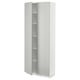A modern, white ikea METOD kitchen cabinet with light grey doors, sleek design, and clean lines.