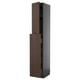 METOD kitchen cabinet in dark brown wood & gray with storage shelves.