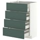 METOD / MAXIMERA Base cab 4 frnts/4 drawers, white/Aspudden dark grey-green, 60x37 cm