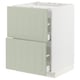 Green METOD kitchen unit with 2 drawers