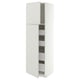 METOD / MAXIMERA Hi cab w 2 doors/4 drawers, white/Aspudden light grey, 60x60x200 cm