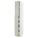 METOD tall green cabinet, sleek modern design, white and green, slim rectangular shape, smooth surfaces, organized compartments.