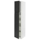 Modern kitchen cabinet: METOD, white & black, tall, sleek design.