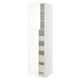 White METOD kitchen cabinet with adjustable shelves and soft-close door.