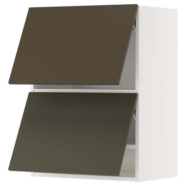 A METOD kitchen cabinet with dark brown/beige havstorp fronts, featuring a sturdy frame and sleek design.