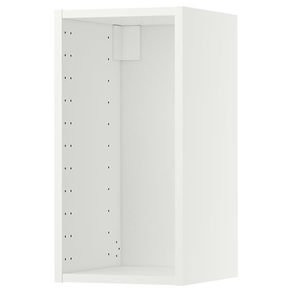 A white METOD wall cabinet, rectangular, all-closed with modern style.