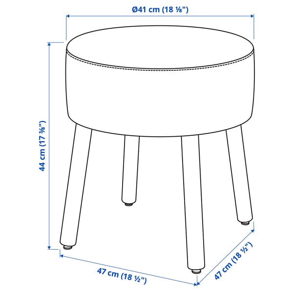 Illustration with measurements for the product: MÖRTFORS.