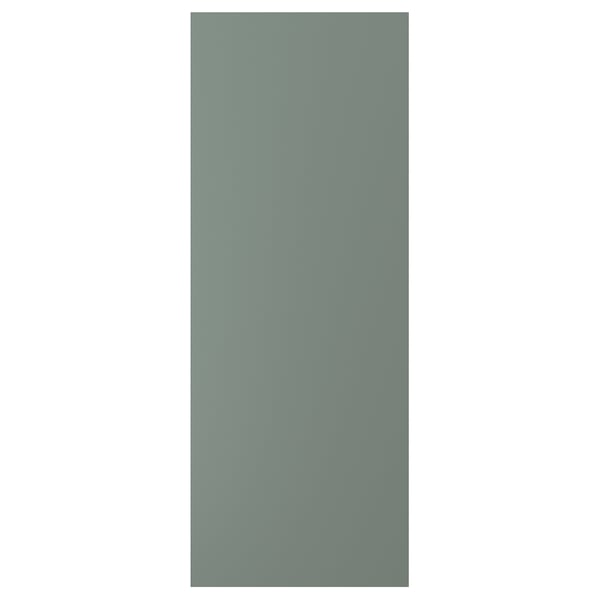 Gray-green kitchen cabinet cover panel, rectangular shape, smooth texture.