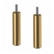 Two golden cylindrical metal legs with threaded tops.