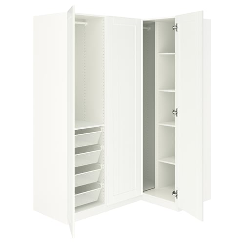PAX / GULLABERG Corner wardrobe, white/white, 161/111x201 cm