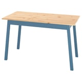 PINNTORP Table, light brown stained/blue stained pine, 125x75 cm