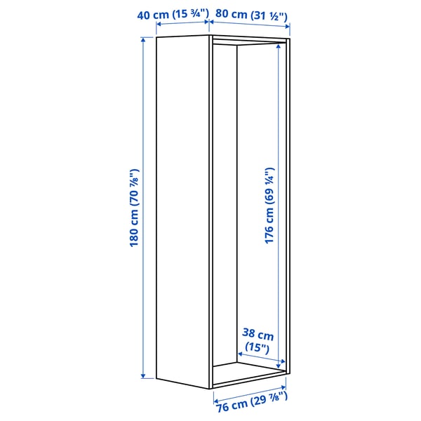 Illustration with measurements for the product: PLATSA.
