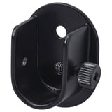 Black curtain rod bracket, adjustable ceiling mount.