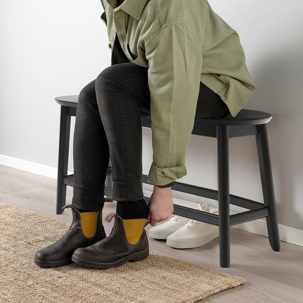 RÄVSTEN Bench, black, 93 cm