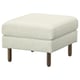 SALTSJÖBADEN footstool, light beige, upholstered fabric over solid wood, square, sleek design.