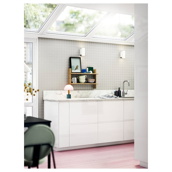 SIBBARP Custom made wall panel, white lively marble effect/laminate, 1 m²x1.3 cm