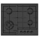 SKÅLAN black gas hob, 4 burners, cast iron supports, front knobs.