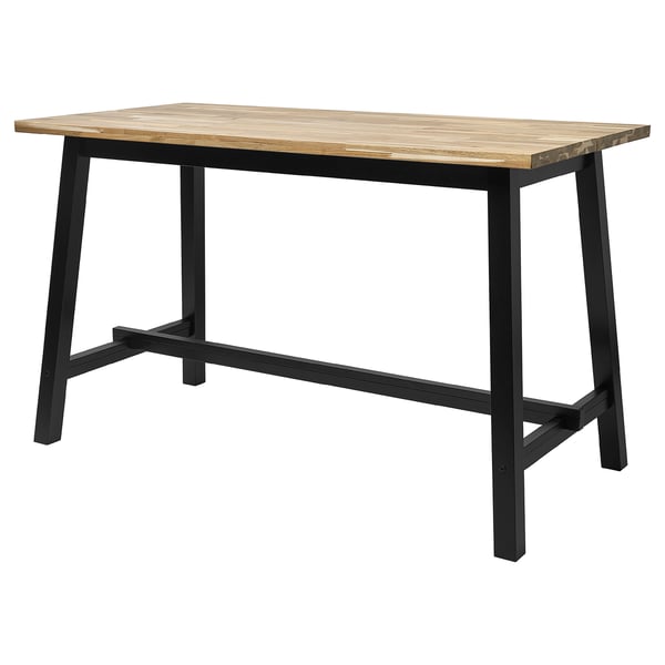SKOGSTA Table, counter height acacia/black, 150x74 cm
