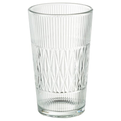 SMÄLLSPIREA glass vase, clear, ribbed design, elegant.