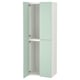 A tall, narrow wardrobe SMÅSTAD with light green doors and a white interior, featuring multiple compartments.