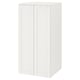 White SMÅSTAD kids wardrobe, square, with 2 doors, adjustable height, soft-closing hinges.