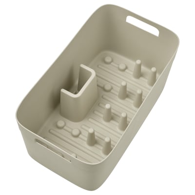 SPJUTLILJA Dish drainer, light grey-beige