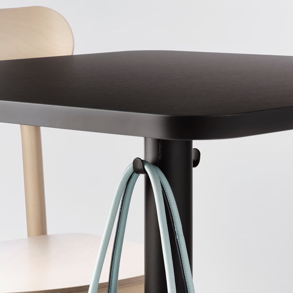 STENSELE Table, anthracite/anthracite, 70x70 cm