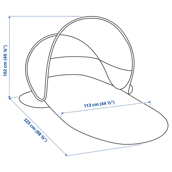 Illustration with measurements for the product: STRANDÖN.