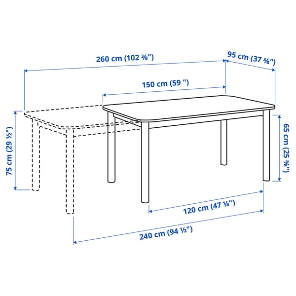 Illustration with measurements for the product: STRANDTORP.
