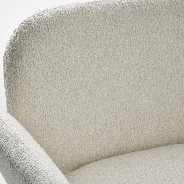 SYNTORP Bar stool with backrest, counter height white/Axvall off-white, 66 cm