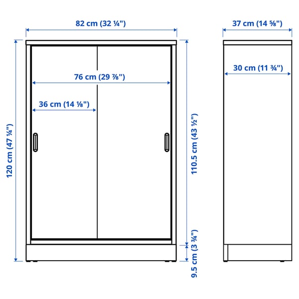 Illustration with measurements for the product: TONSTAD.