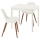 TONSTAD / GRÖNSTA Table and 2 chairs, off-white/white, 80/120x70 cm