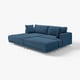 UPPÅKRA blue sectional sofa with clean lines, soft cushions, and chrome legs.
