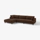 UPPÅKRA brown sectional sofa, modern design, sink-in comfort, dark brown fabric, wooden legs.