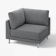 UPPÅKRA grey sofa module, modern design with sink-in comfort. Sleek, square shape & chrome legs.