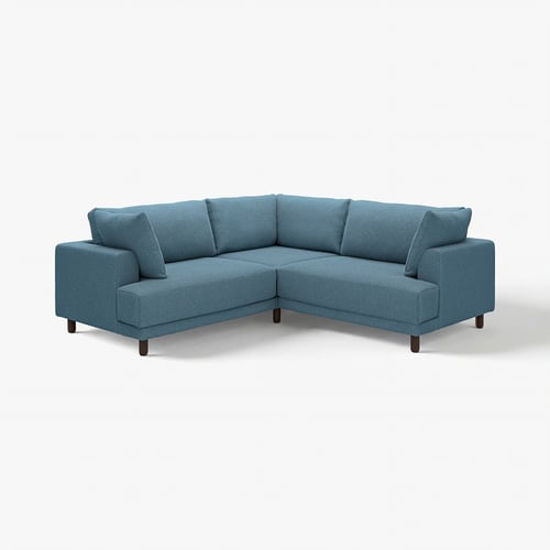 Blue UPPÅKRA sectional sofa, modern design, soft fabric, comfortable, l-shaped.