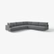 UPPÅKRA grey sectional sofa. Modern design, sink-in comfort. President arms, l-shaped, grey fabric.