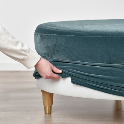 VALNÄS Footstool, Alhamn dark grey-blue
